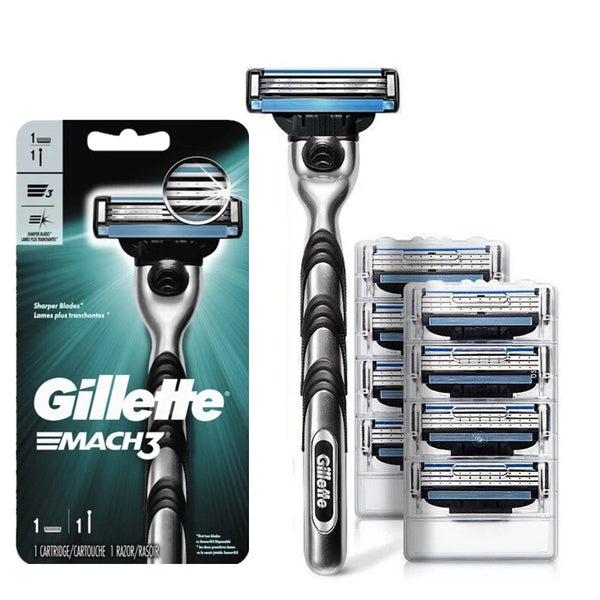 barbeador Gillette manual para homem, rosto e barba rápido e suave MACH 3