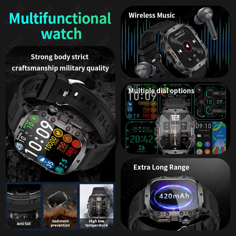 Smartwatch LIGE 2024 Bluetooth sport plus for Android e IOS